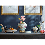 Блюдо овальное из голубого фарфора с ручками в виде бабочек и цветочным рисунком Blue Garden варинант исполнения - 4 | Loft Concept в Красноярске