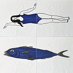 Плитка с узором Рыба пловчиха варинант исполнения - 1 | Loft Concept в Красноярске