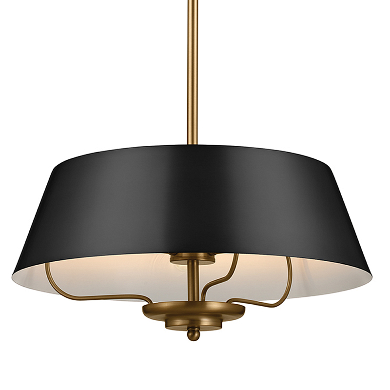 Подвесной светильник с конусовидным металлическим абажуром черного цвета Kichler Латунь Черный в Красноярске | Loft Concept 