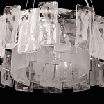 Люстра круглая с подвесными прямоугольными пластинами из стекла Glacier Panels варинант исполнения - 7 | Loft Concept в Красноярске