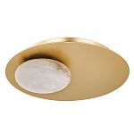 Бра с овальным основанием золотого цвета  и плафоном из алебастра Shaw Lighting варинант исполнения - 1 | Loft Concept в Красноярске