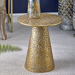 Журнальный столик с конусообразной основой и текстурной поверхностью золотого цвет Ethnic Metal варинант исполнения - 3 | Loft Concept в Красноярске