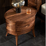 Прикроватный столик из дерева с 2-мя ящиками Moon Walnut Furniture варинант исполнения - 3 | Loft Concept в Красноярске