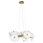 Люстра подвесная круглая с ветвистыми бронзовыми элементами и стеклянными рифлеными дисками Textured Glass Chandelier варинант исполнения - 1 | Loft Concept в Красноярске