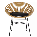 Стул круглый с ротанговым плетением Round Wicker Stool варинант исполнения - 2 | Loft Concept в Красноярске