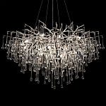 Люстра подвесная с прозрачными стеклянными подвесками в форме капель Диаметр 100 см Droplet Chandelier варинант исполнения - 19 | Loft Concept в Красноярске