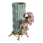 Ваза с птицами и цветами из фарфора с бронзовыми элементами Garden of Eden варинант исполнения - 4 | Loft Concept в Красноярске