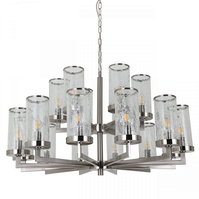 Люстра LIAISON TWO-TIER Chandelier 18 Silver Никель Прозрачное Стекло Люстра LIAISON TWO-TIER Chandelier 18 Silver Никель Прозрачное Стекло в Красноярске | Loft Concept