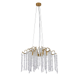 Люстра подвесная с изогнутыми золотистыми элементами и хрустальными подвесками FAIRYTREE Light варинант исполнения - 1 | Loft Concept в Красноярске