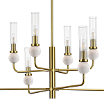 Люстра с 8-ю плафонами в форме стеклянных трубок и мраморных декоративных элементов Montreal варинант исполнения - 6 | Loft Concept в Красноярске