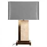 Настольная лампа с основанием из натурального камня c серым прямоугольным абажуром Lapis Tiburtinus варинант исполнения - 1 | Loft Concept в Красноярске