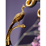 Чаша из прозрачного стекла на бронзовой подставке в виде павлина с рельефным хвостом Eden Garden варинант исполнения - 4 | Loft Concept в Красноярске