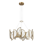 Люстра круглая с полукруглыми плафонами из искусственного алебастра в бронзовой оправе Marbella варинант исполнения - 5 | Loft Concept в Красноярске