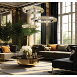 Люстра из 3-х колец с мозаичным хрустальным оформлением Sparks of Crystal варинант исполнения - 2 | Loft Concept в Красноярске