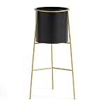 Кашпо из металла и латуни Elegance Elevated Planters черное варинант исполнения - 1 | Loft Concept в Красноярске