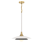 Подвесной светильник с плафоном в форме плоского купола и белой шарообразной лампой Eurofase варинант исполнения - 9 | Loft Concept в Красноярске