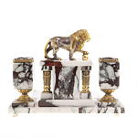 Настольный письменный набор из мрамора с декором в виде льва в подарочной упаковке Marble Accessory варинант исполнения - 4 | Loft Concept в Красноярске