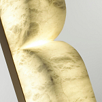 Бра с изогнутым плафоном из белого алебастра на прямоугольном основании Cryptocrystalline Stone варинант исполнения - 5 | Loft Concept в Красноярске