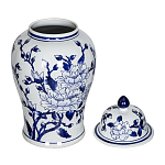 Ваза с крышкой и синим цветочным узором Blue & White Ornament  варинант исполнения - 2 | Loft Concept в Красноярске