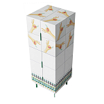 Тумба белая с рисунком Tall Forest Ok White варинант исполнения - 3 | Loft Concept в Красноярске