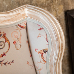 Двухместный диван из массива бука серый с растительным орнаментом Raffael Blue Grey Sofa варинант исполнения - 5 | Loft Concept в Красноярске