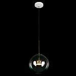 Подвесной светильник с прозрачным бирюзовым стеклянными плафоном и золотыми деталями Диаметр 30 Giopato & Coombes варинант исполнения - 2 | Loft Concept в Красноярске