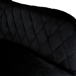 Барный стул со спинкой и подлокотниками на 4-х металлических ножках Douglas Rhombus Черный Велюр варинант исполнения - 3 | Loft Concept в Красноярске