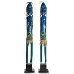 Комплект из 2-х деревянных статуэток Asmat Statuettes Blue Green варинант исполнения - 4 | Loft Concept в Красноярске