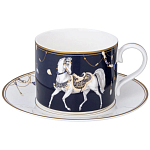 Чайный набор из фарфора с изображением лошадей на 6 персон 12 предметов Porcelain Horse Set варинант исполнения - 1 | Loft Concept в Красноярске