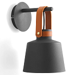 Черное матовое бра с декором под кожу Chestery варинант исполнения - 1 | Loft Concept в Красноярске