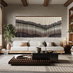 Пейзаж из нитей Макраме Wall decor Black and White Landscape варинант исполнения - 1 | Loft Concept в Красноярске