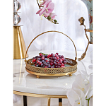 Блюдо круглое с ручкой и голубым фарфоровым дном с цветочным рисунком Blue Garden варинант исполнения - 4 | Loft Concept в Красноярске