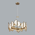 Люстра круглая с полукруглыми плафонами из искусственного алебастра в бронзовой оправе Marbella варинант исполнения - 7 | Loft Concept в Красноярске