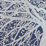 Обои ручная роспись в стиле Арт-деко Windswept Blossom Special Colourway on Dark Blue dyed silk варинант исполнения - 2 | Loft Concept в Красноярске