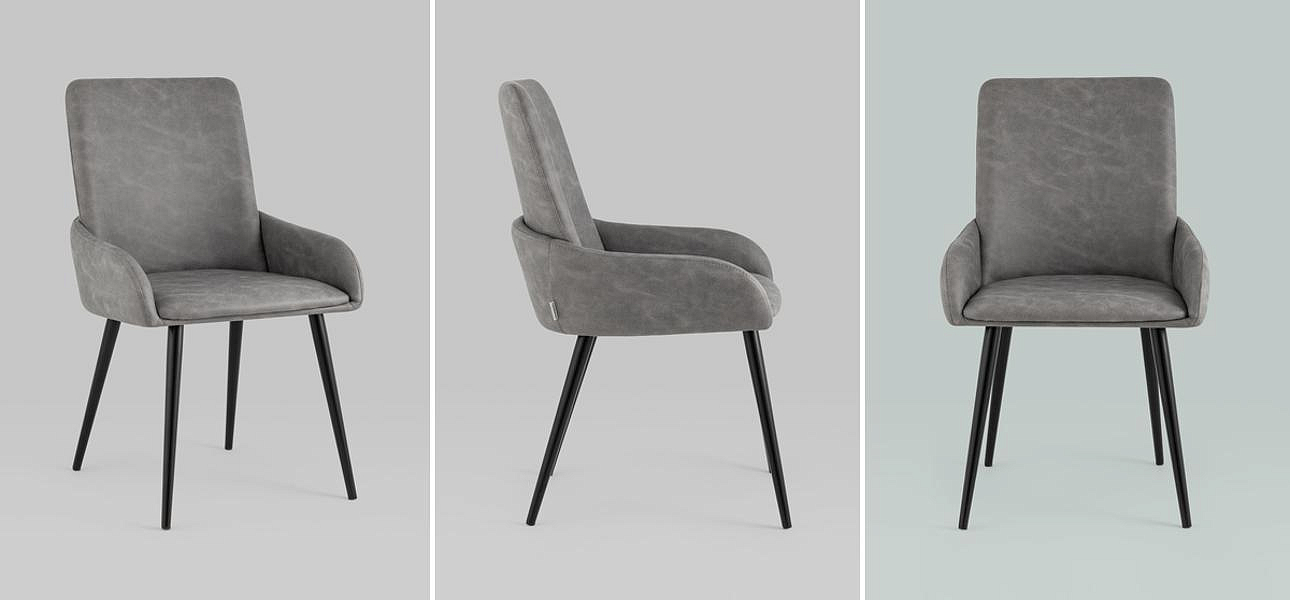 Стул Munchen Chair Серая Искусственная Замша Стул Munchen Chair Серая Искусственная Замша - Loft-Concept в Красноярске
