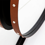 Зеркало овальное в металлической раме с кожаной отделкой Loft in Reflection варинант исполнения - 3 | Loft Concept в Красноярске