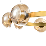 Люстра подвесная светодиодная с 9-ю круглыми плафонами коньячного цвета Iona Chandelier Brass  варинант исполнения - 2 | Loft Concept в Красноярске