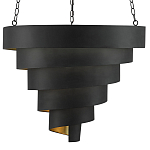 Подвесной светильник в форме спирали черный с золотой внутренней отделкой Warm Glow варинант исполнения - 2 | Loft Concept в Красноярске