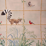 Обои ручная роспись Trellised Menagerie Standard colourway on scenic paper варинант исполнения - 1 | Loft Concept в Красноярске