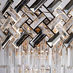 Люстра многоярусная с переплетенными металлическими элементами черного и золотого цвета и прозрачными хрустальными подвесками Empire Chandelier Crystal варинант исполнения - 6 | Loft Concept в Красноярске