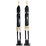 Комплект из 2-х деревянных статуэток Asmat Tall Statuettes Black варинант исполнения - 1 | Loft Concept в Красноярске