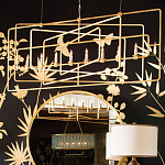 Люстра золотая из пересекающихся прямоугольных элементов Thin Intersecting Rectangles варинант исполнения - 4 | Loft Concept в Красноярске