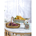 Блюдо овальное с ручкой и голубым фарфоровым дном с цветочным рисунком Blue Garden варинант исполнения - 5 | Loft Concept в Красноярске