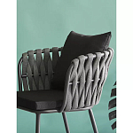 Стул мягкий с декором в виде плетеных лент на спинке и подлокотниках Semicircular Chair Decorated with Ribbons варинант исполнения - 3 | Loft Concept в Красноярске