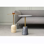 Кофейный столик круглый из мрамора серый Reliable Foundation варинант исполнения - 5 | Loft Concept в Красноярске