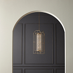 Люстра золотая с внутренним цилиндром из хрустальных бусин Romantic Lantern варинант исполнения - 3 | Loft Concept в Красноярске