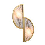 Бра с двумя полукруглыми плафонами из искусственного алебастра в бронзовой оправе Marbella варинант исполнения - 7 | Loft Concept в Красноярске