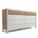 Комод 8 ящиков с подсветкой на рельефном фасаде Warm Industrial варинант исполнения - 2 | Loft Concept в Красноярске