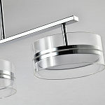 Люстра светодиодная с 4-мя круглыми прозрачными плафонами цилиндрической формы из акрила и стекла с пультом для регулировки света Glass Lamp Chromium варинант исполнения - 2 | Loft Concept в Красноярске