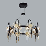 Люстра подвесная круглая черного цвета с круглыми прозрачными плафонами Virelia  варинант исполнения - 3 | Loft Concept в Красноярске